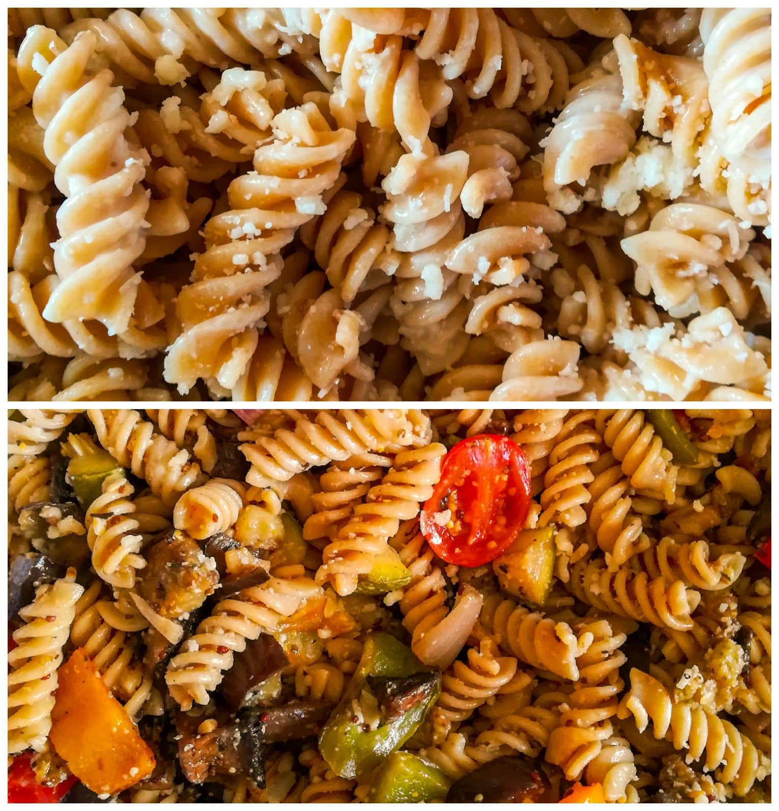 ramona debono balsamic roasted vegetable fusilli pasta preperation