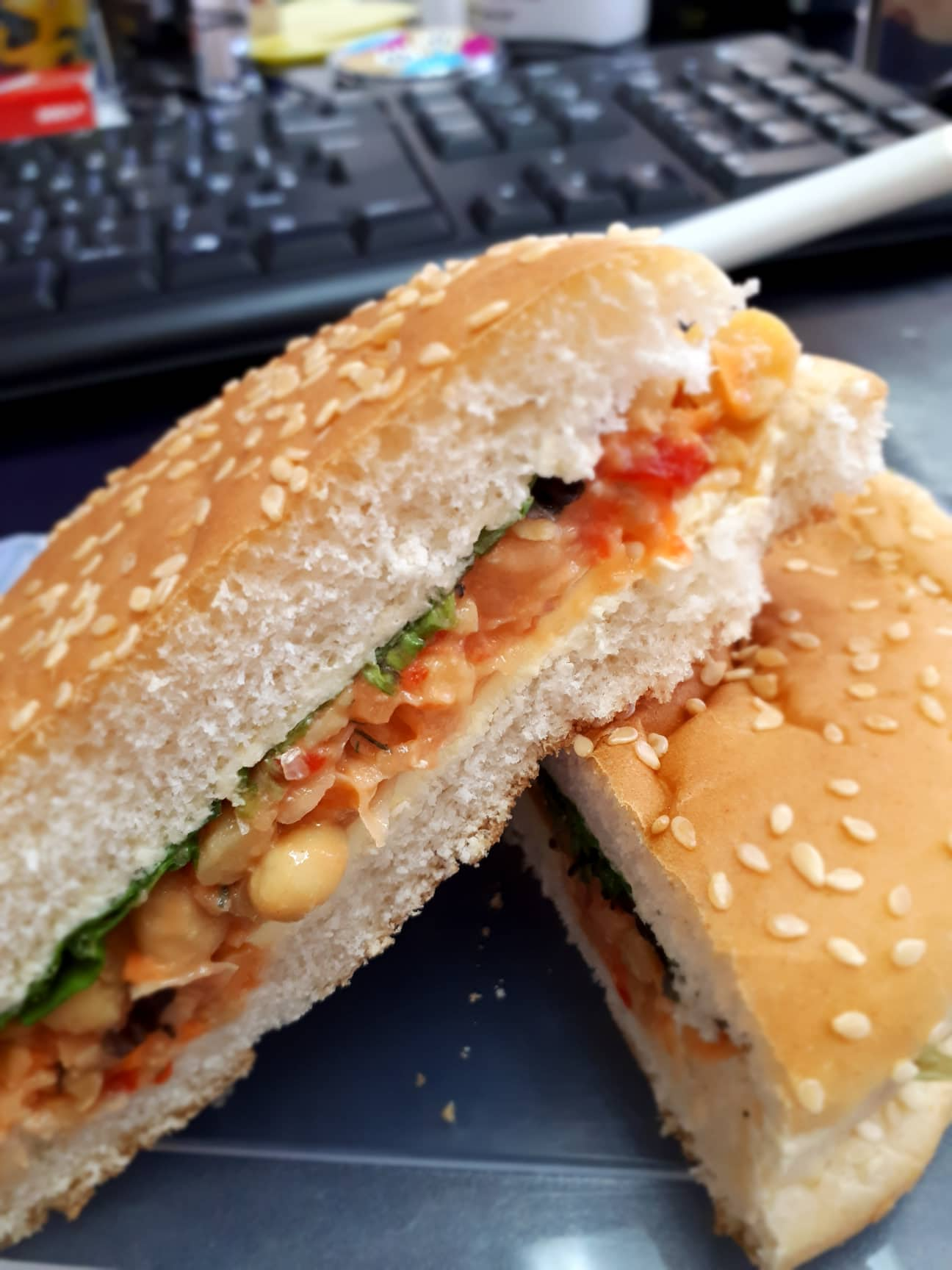 Chickpea smash sandwich filling