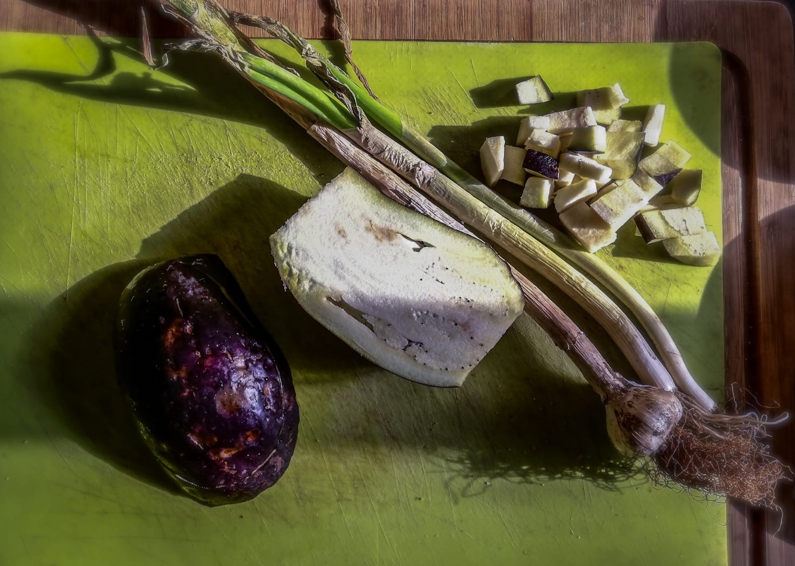 Aubergines and Basil