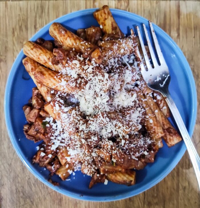 Sweet Potato and Walnut Pasta vegan recipe