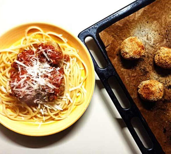 vegetarian-baked-tofu-meatballs-with-pasta-recipe